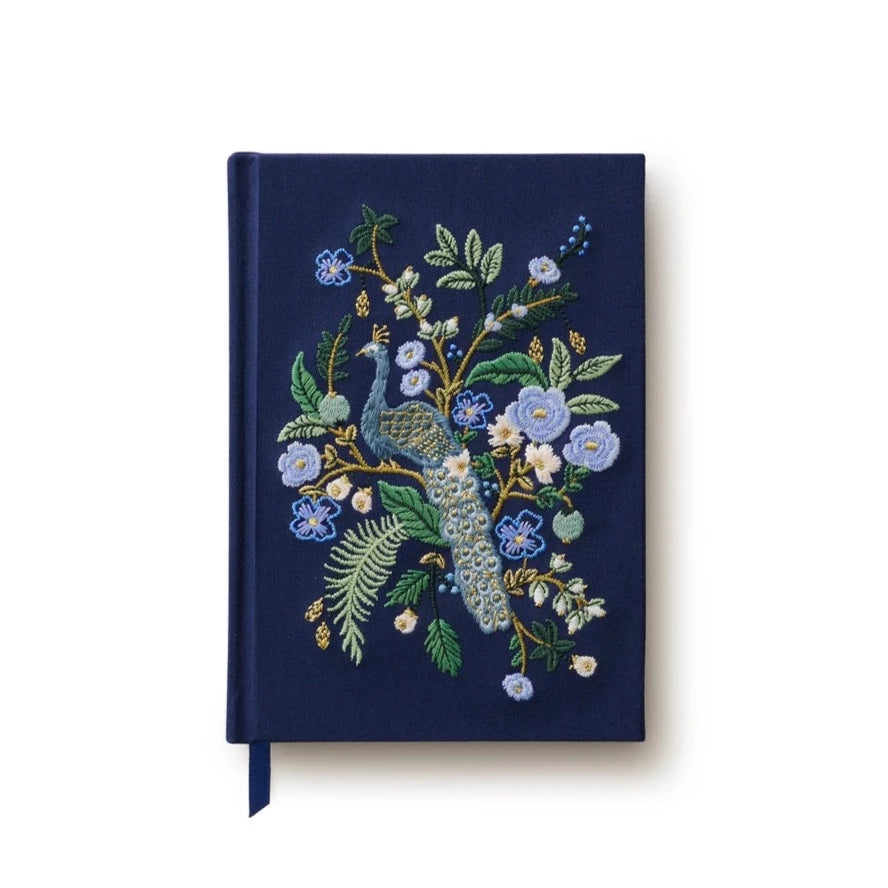 peacock fabric journal