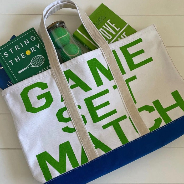 "Game, Set, Match" Tennis Canvas Tote Bag Cambridge