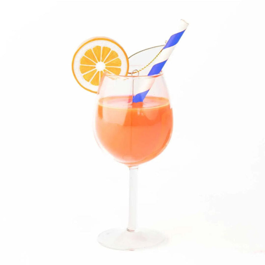 Aperol spritz cocktail christmas ornament