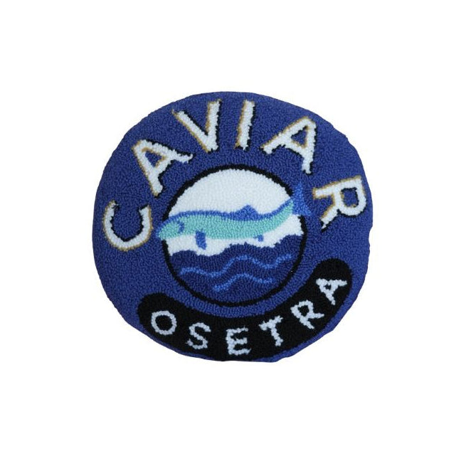 Caviar blue round hook pillow 