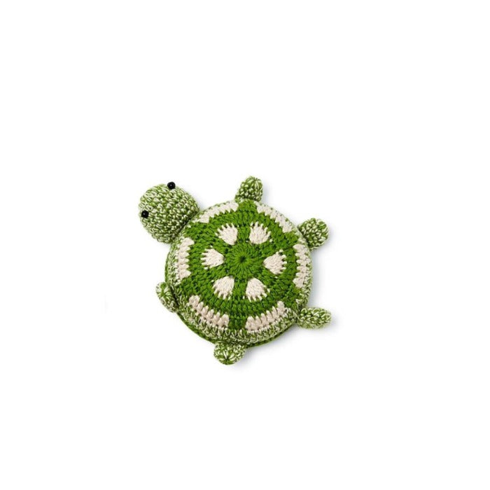 Green turtle crochet tape measure 