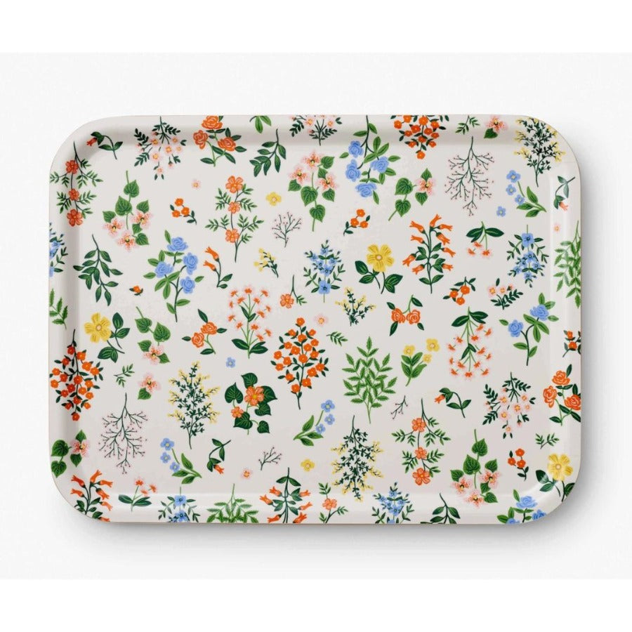 colorful floral birch tray
