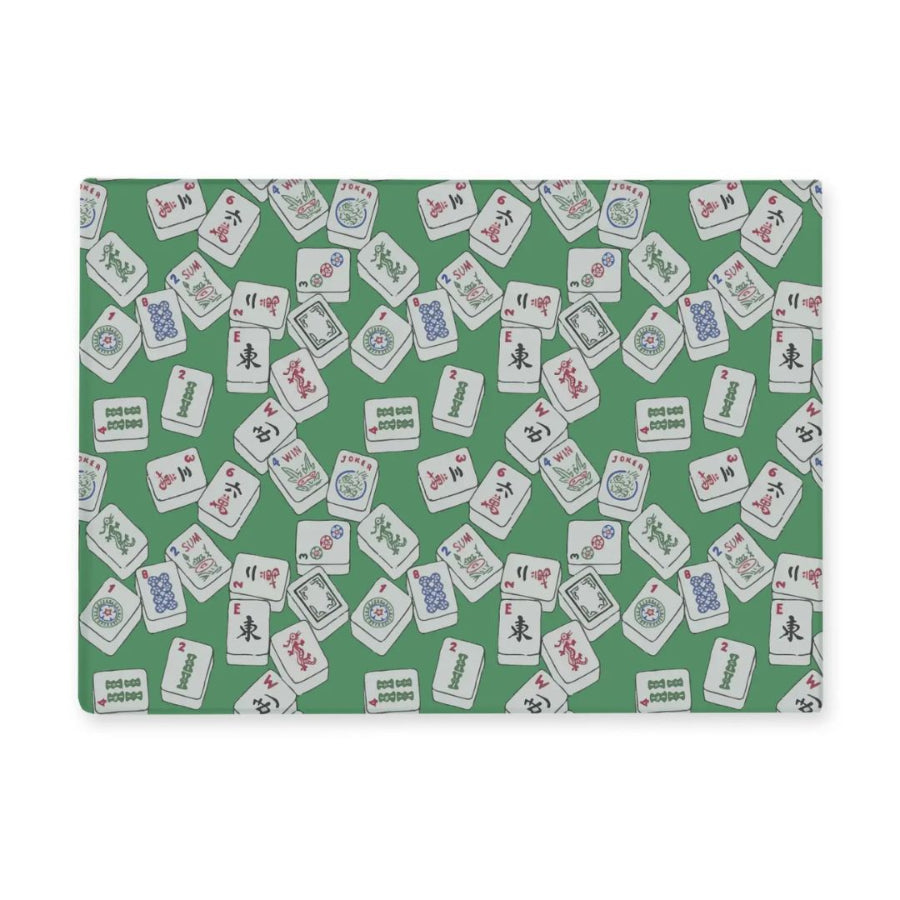 Mahjong tiles glass cutting board