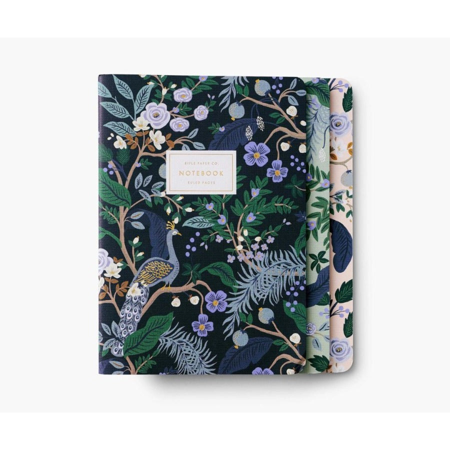 peacock floral notebooks 
