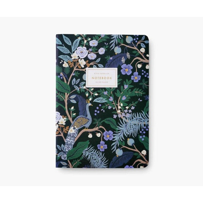 peacock floral notebooks 