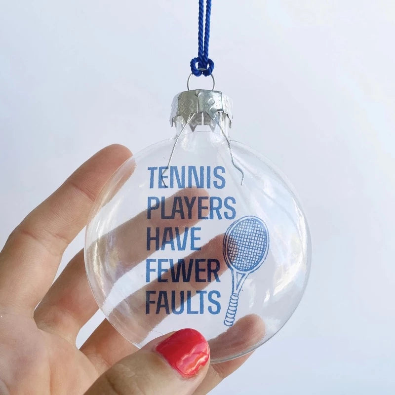 Tennis player christmas Glass Holiday Ornament