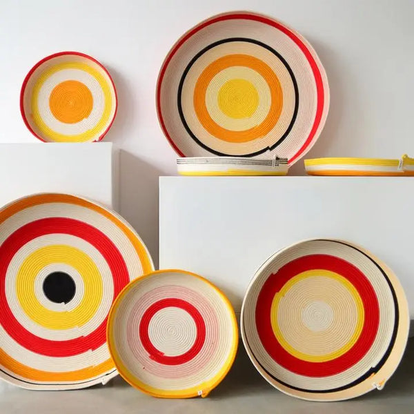 Large Colorful African Table Basket | Sunny Side Up Design