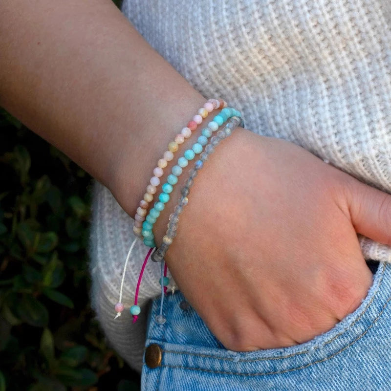 aqua gemstone adjustable bracelet 