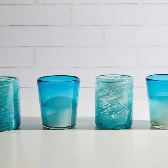hand made aqua turquoise glasses