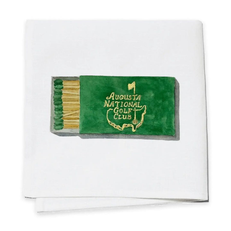 Matchbox with Augusta National Golf Club logo on a white background