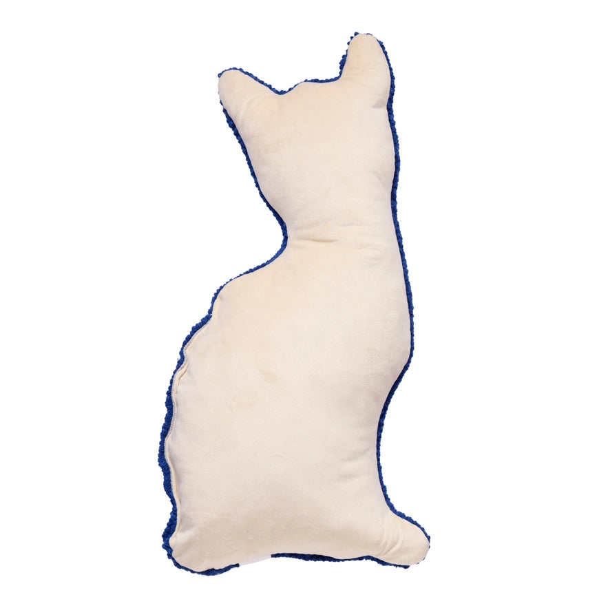 back of wool cat pillow