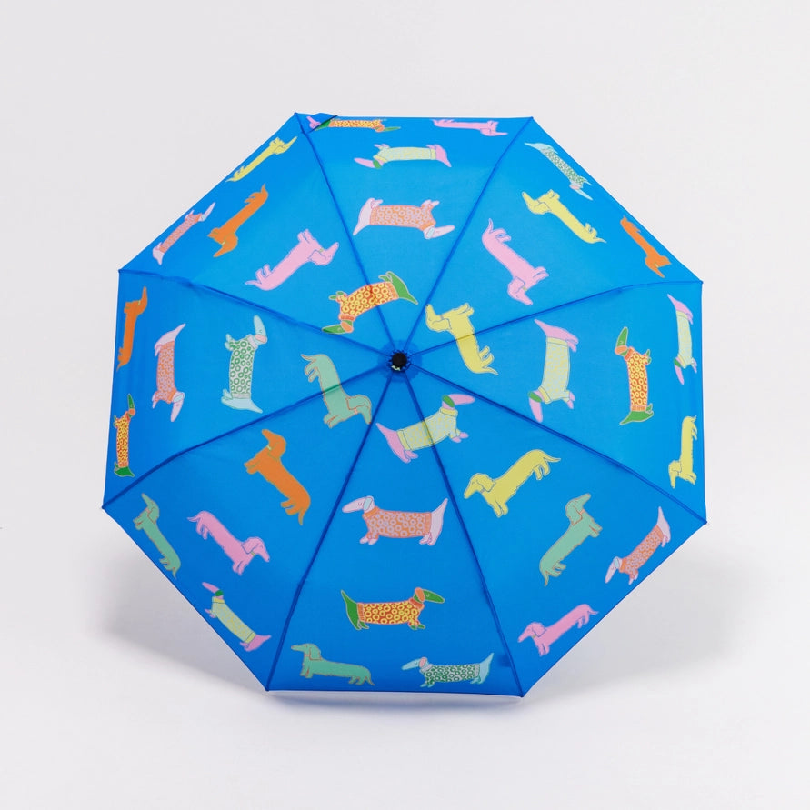 blue dog print umbrella