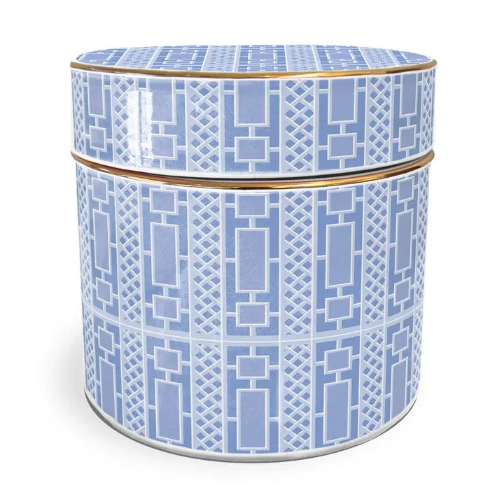 blue and white ceramic trinket box