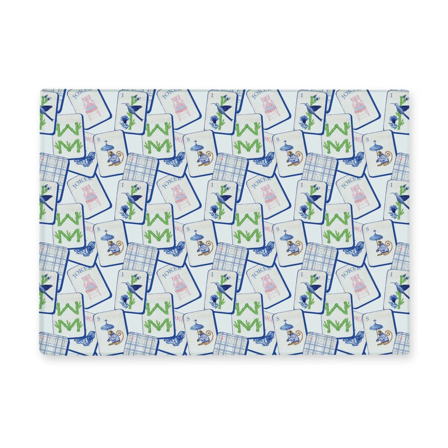 mahjong cutting board in blue