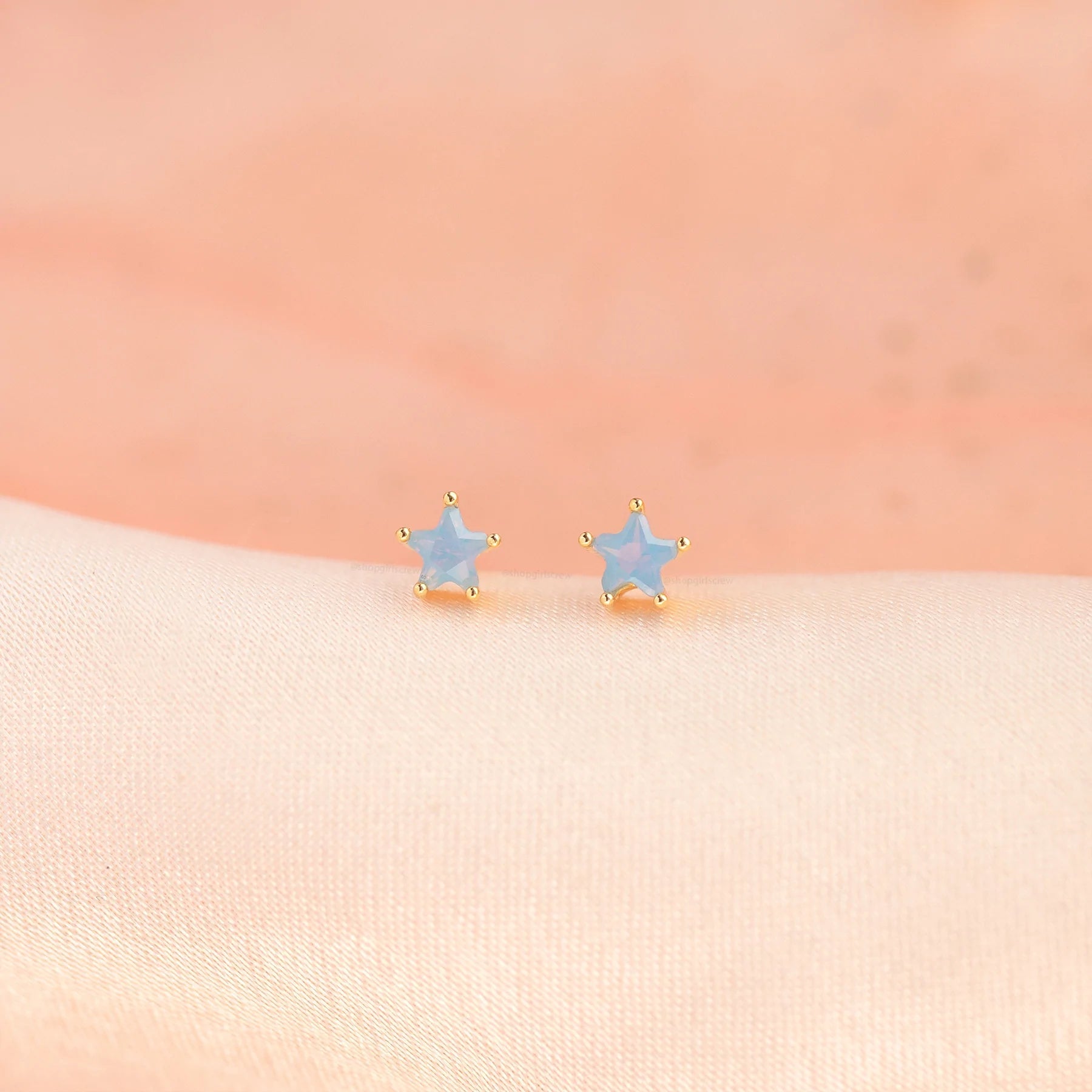 blue star earrings girls crew