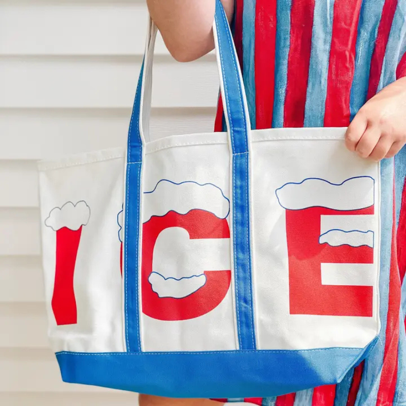 canvas tote bag with Ice design