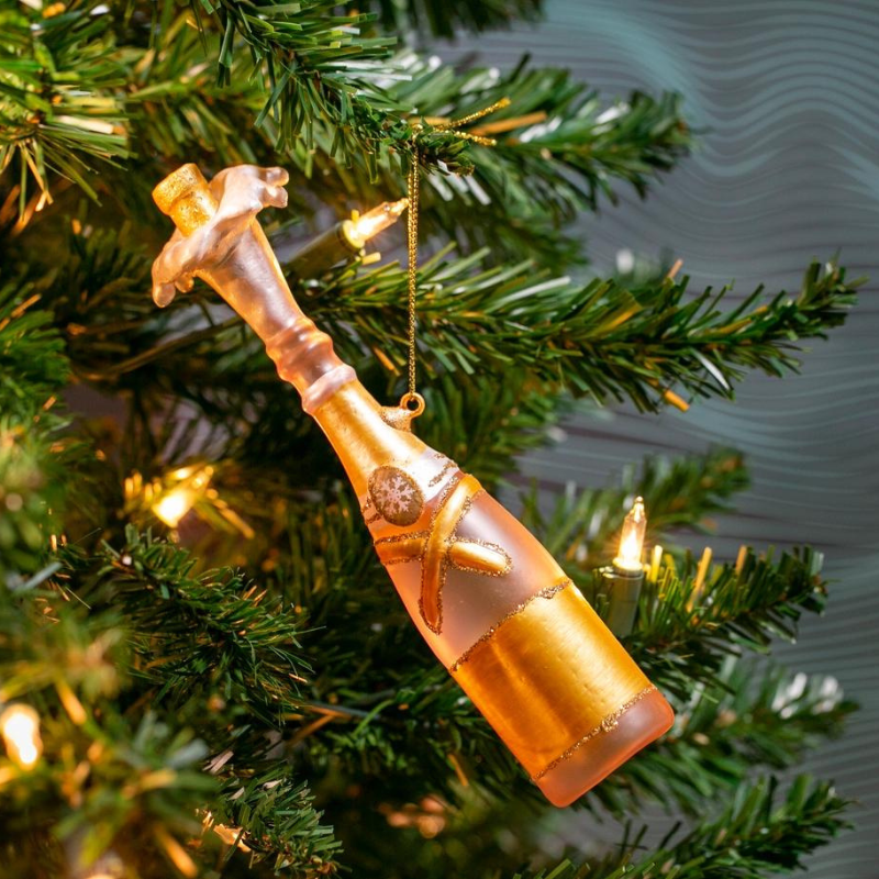 champagne bottle xmas ornament
