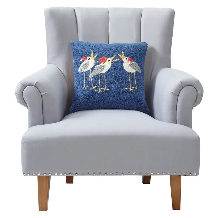 holiday pillow with seagulls