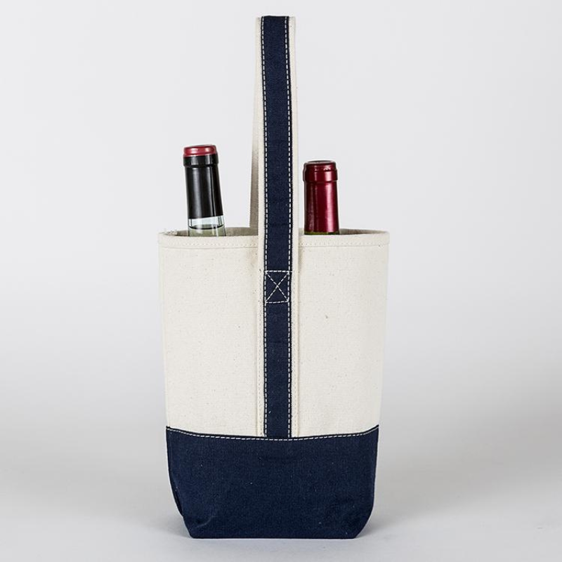 navy wine tote bag gift