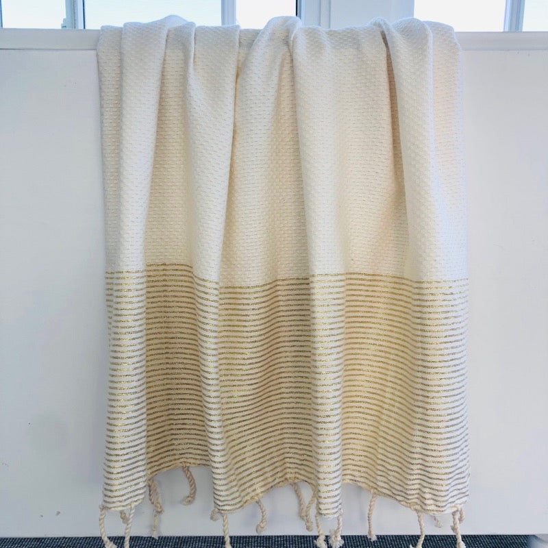 gold metallic turkish towel