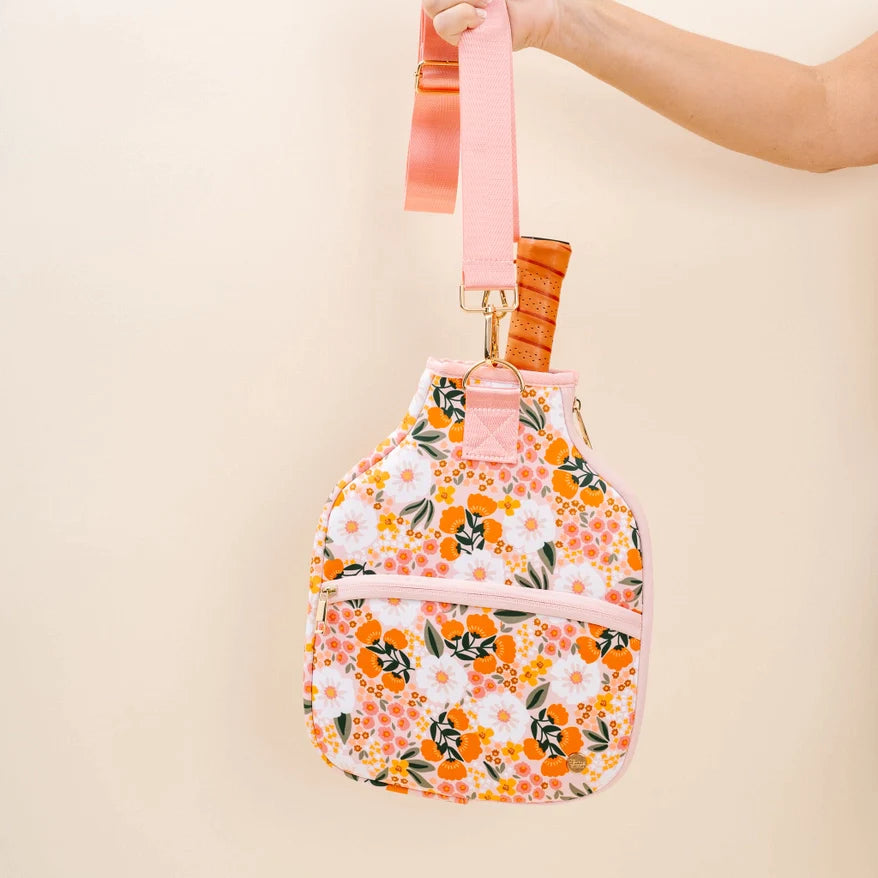 pink and yellow floral pickleball case