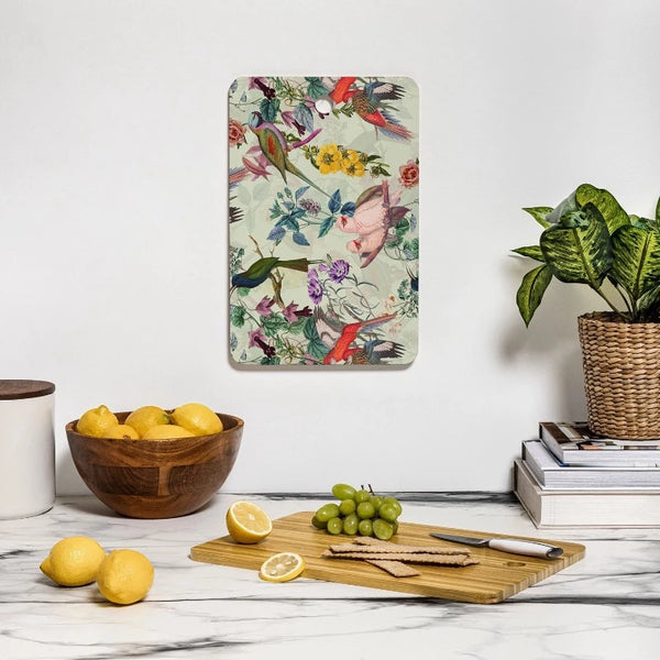 floral and birds bamboo cutting board 