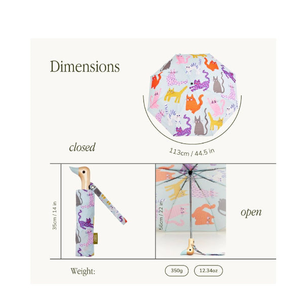 Lime "Arty Cats" Duckhead Umbrella