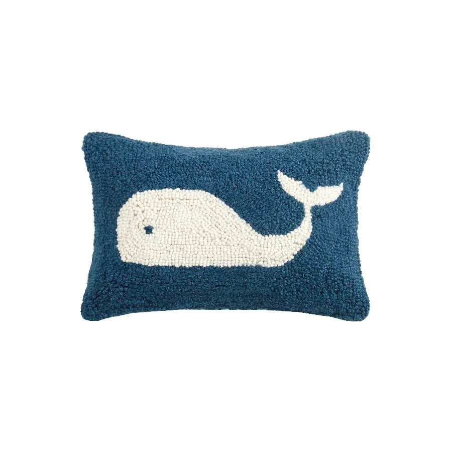 embroidered whale pillow