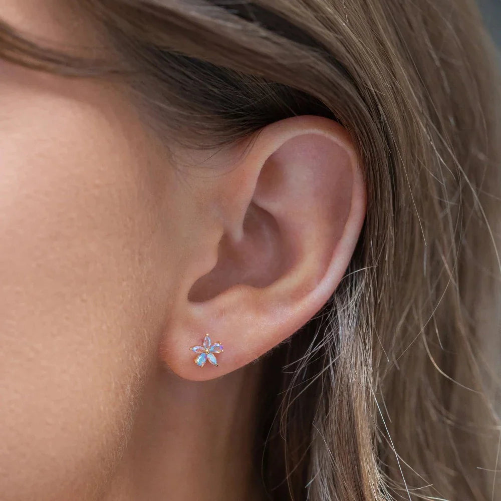 gardenia flower studs earrings