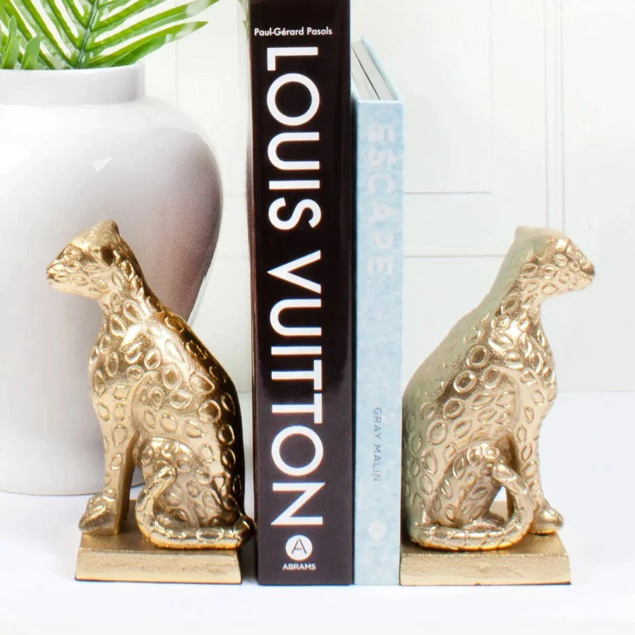 leopard bookends