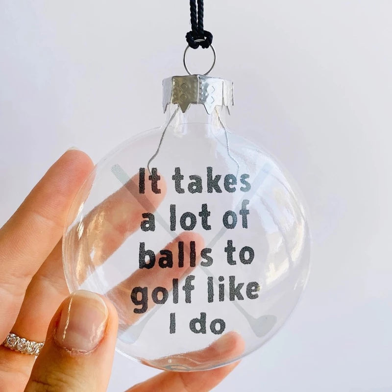  Golf player funny  Glass Ornament