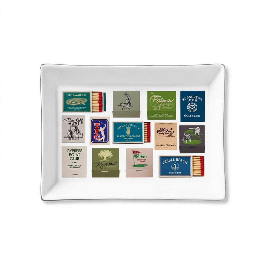 golf matchbooks ceramic dish tray