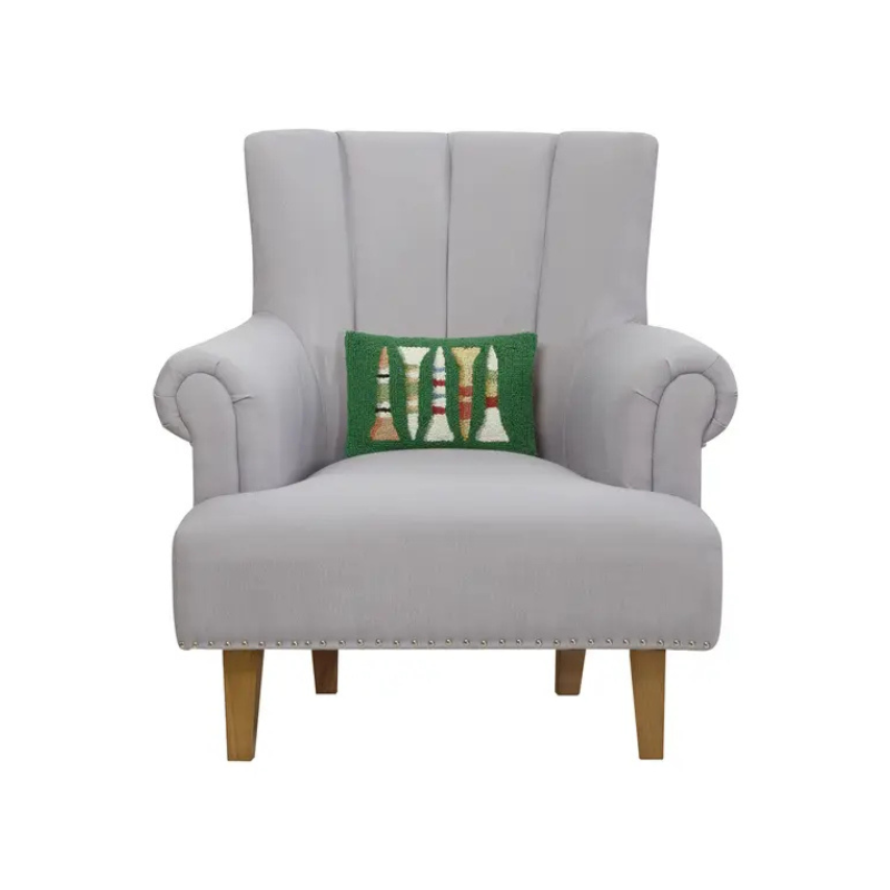 golf tees pillow on chair