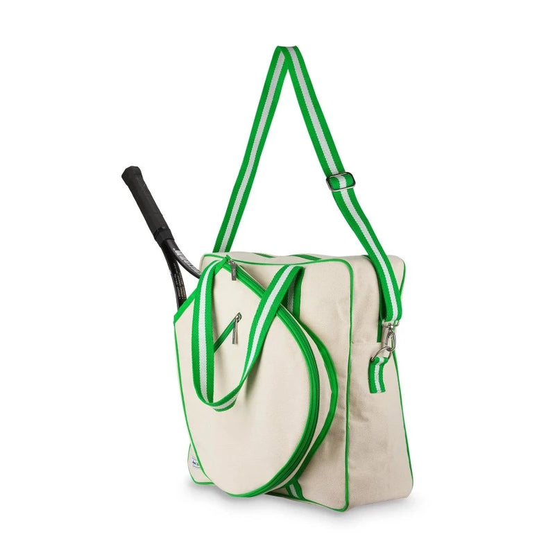 cute tennis bag in green and white