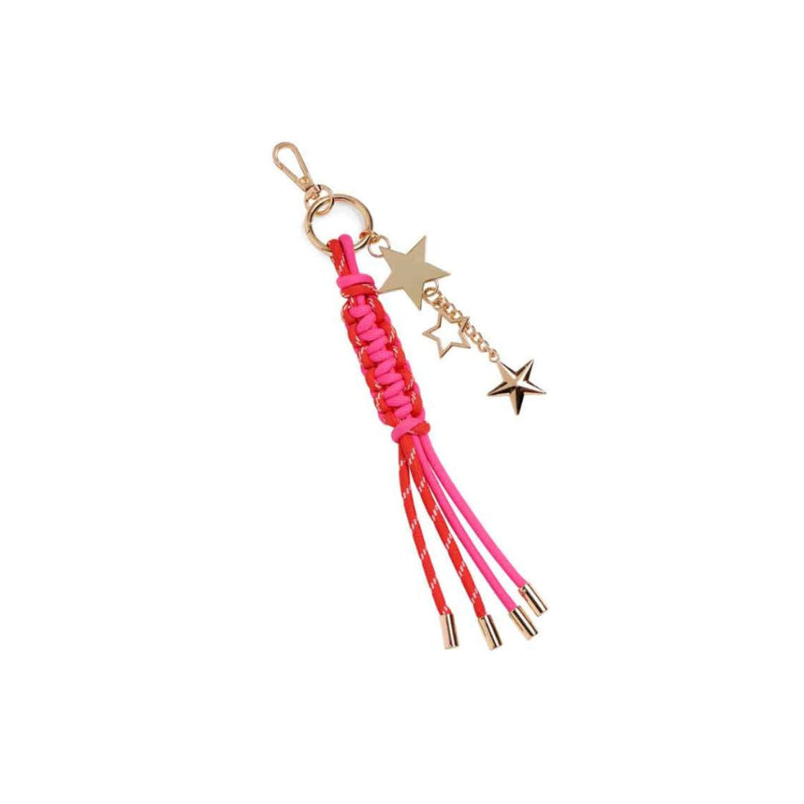 hot pink star bag charm and key ring