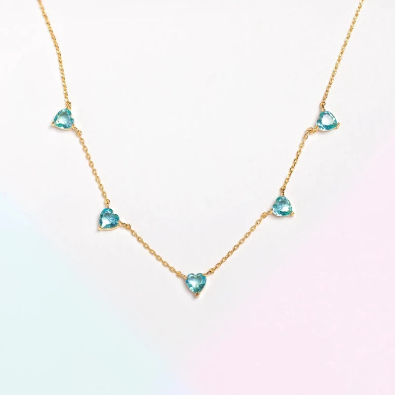 aqua blue crystal necklace 