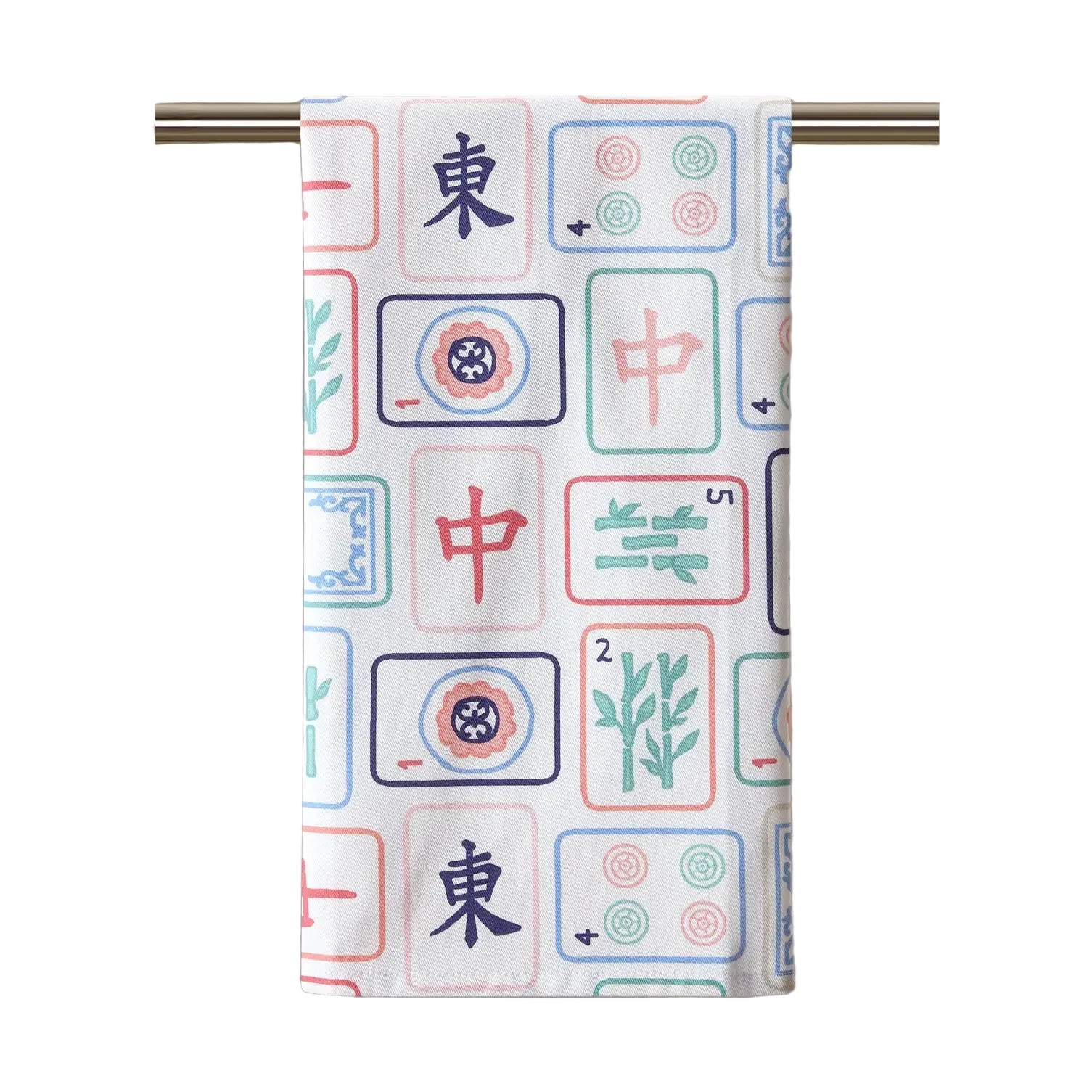 cute mahjong print kitchen towel