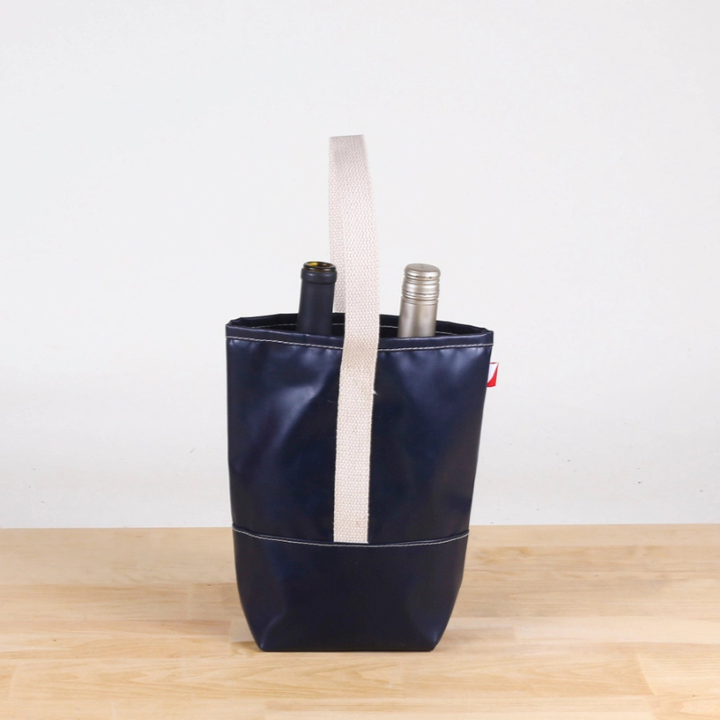 navy wine tote bag