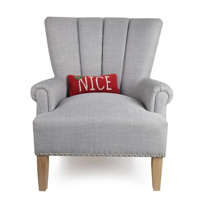 nice naughty holiday red christmas pillow