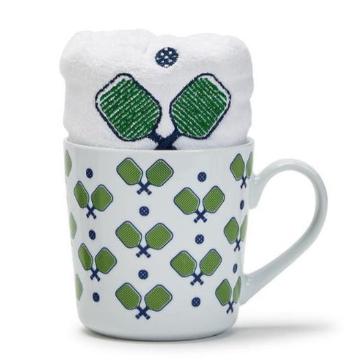 Pickleball Mug with Embroidered Towel | 2 Colors