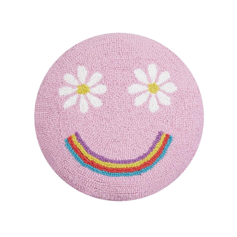 pink smiley face pillow