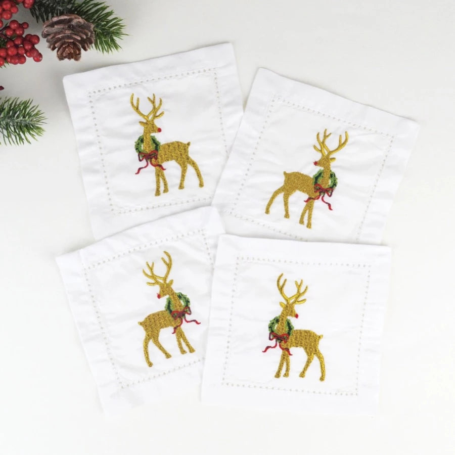 reindeer holiday Christmas napkins