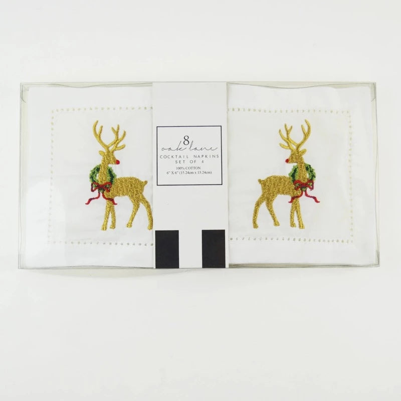Christmas holiday cocktail napkin set in box