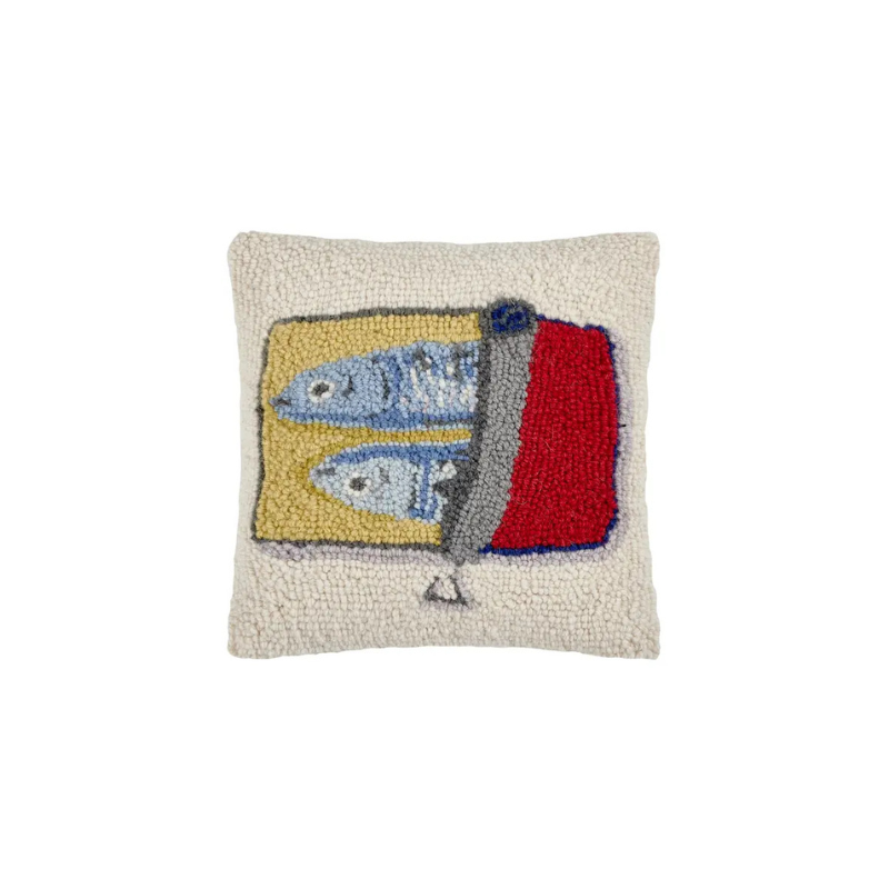 sardines tin throw pillow