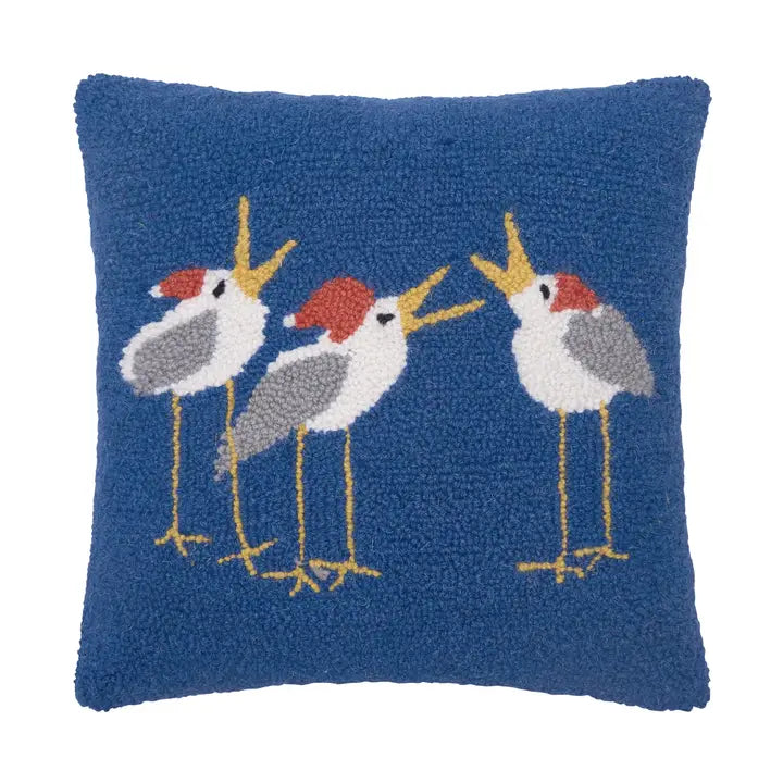 seagulls singing christmas pillow