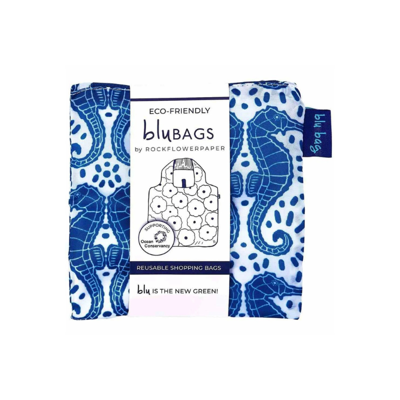 seahorse print nylon eco-friendly tote bag
