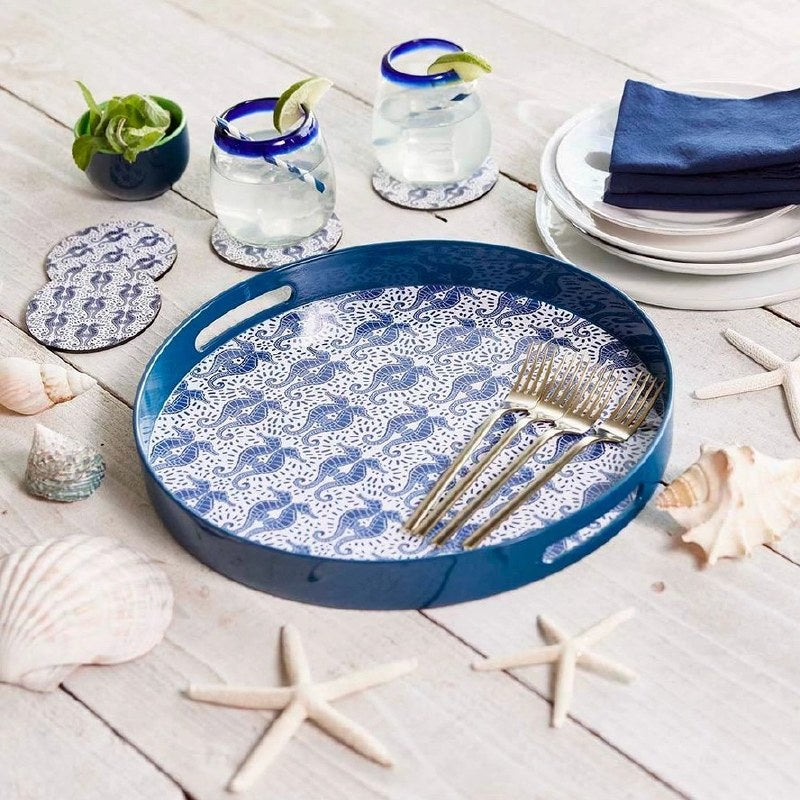 nautical seahorses tray