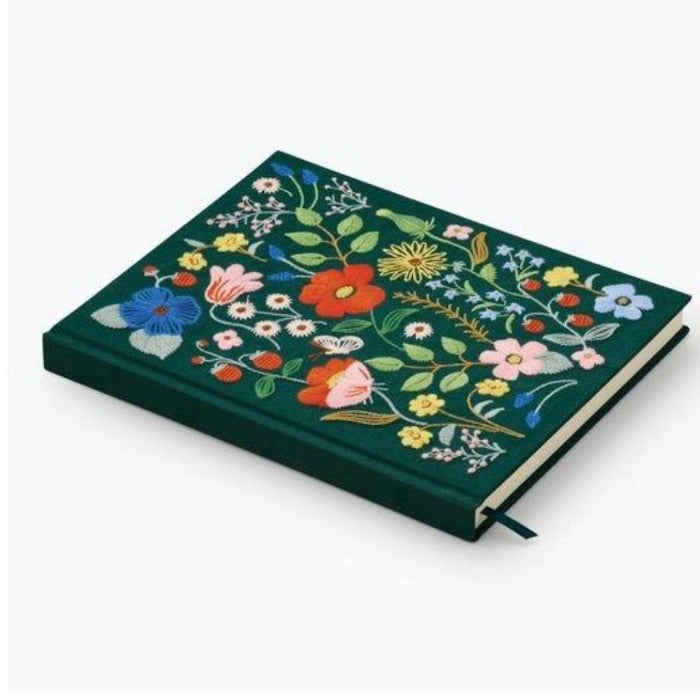 green floral embroidered notebook