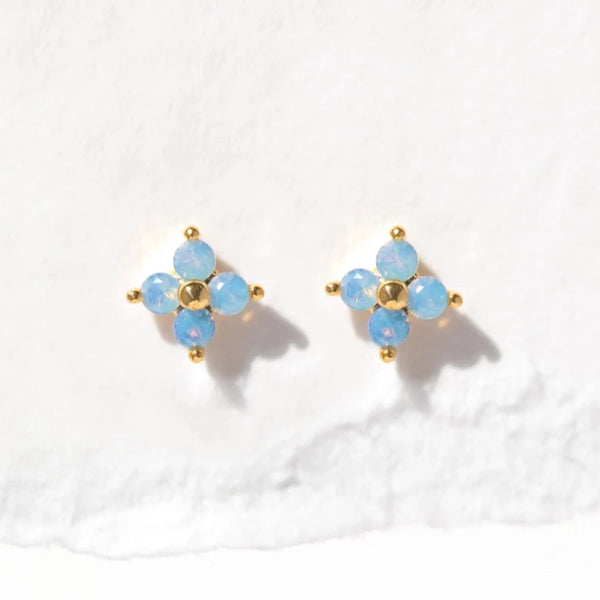 blue blossom earring studs