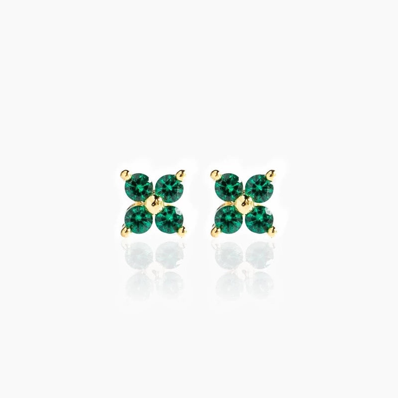 emerald green crystal stud 